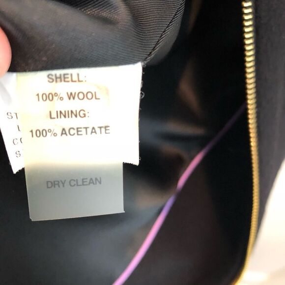 Tahari black wool fully lined zip up coat - Picture 6 of 6